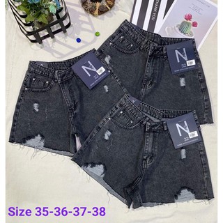 Quần Short Jean Nữ Bigsize Xám Rách