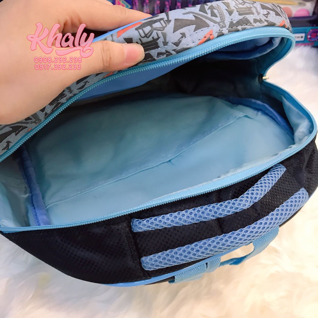 Balo trẻ em 14" 3 ngăn nổi 3D hình Baymax Big Hero 6, màu xanh dành cho bé trai - BLBIGHERO14X -