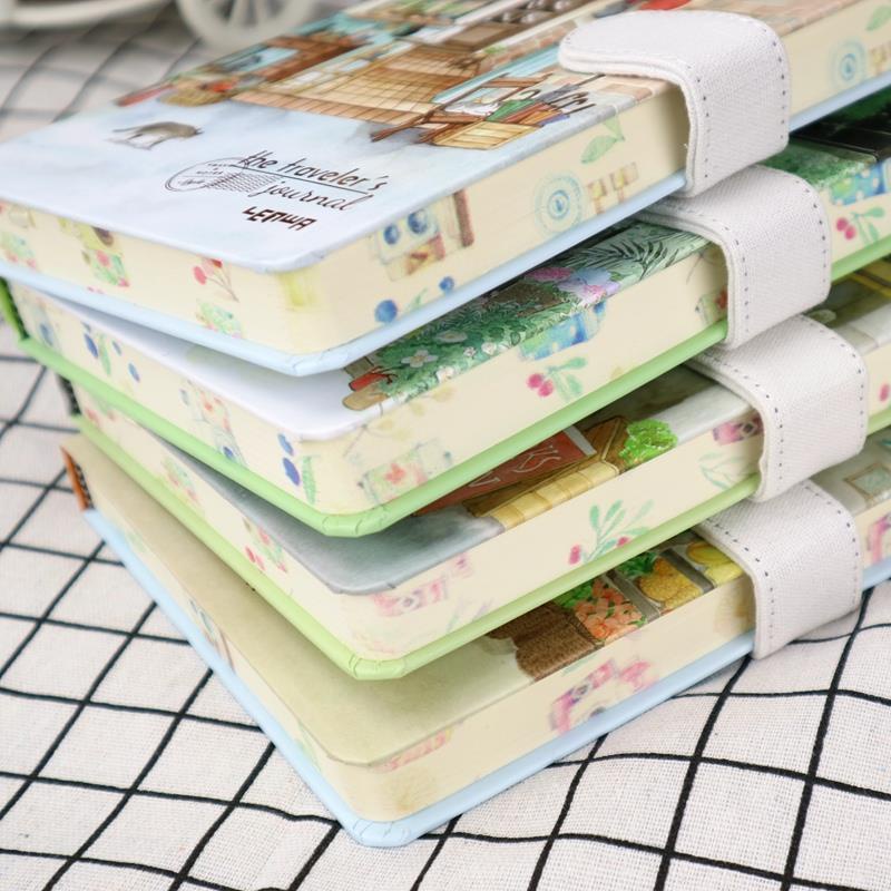 Sổ tay vintage journal ghi chép B6 bìa cứng có dây vải cài khóa từ tính với nhiều mẫu bìa đẹp mắt 256 trang