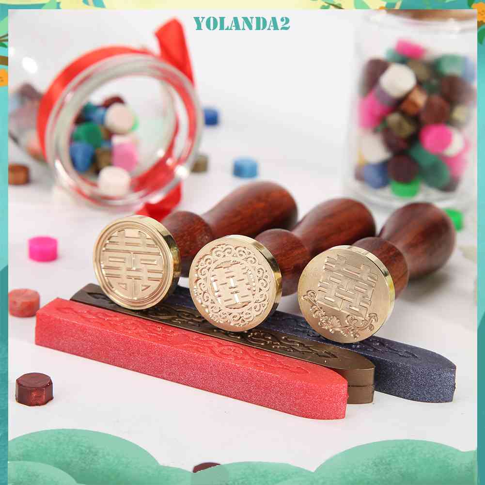 Con Dấu Sáp Niêm Phong Thiệp Cưới Họa Tiết Chữ Hi Cổ Điển