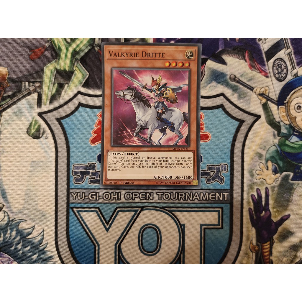 Thẻ bài Yugioh chính hãng Valkyrie Dritte - SHVA-EN001 - Super Rare 1st Edition