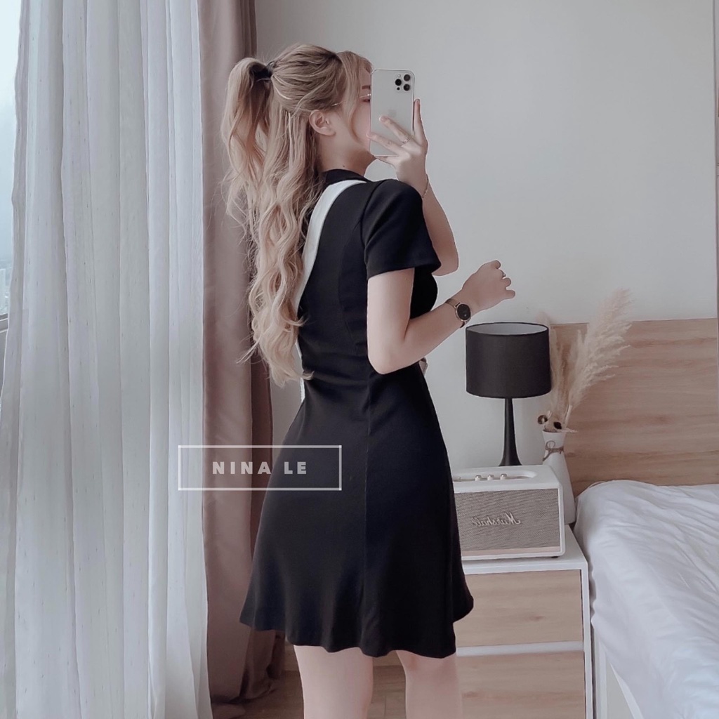 Váy len tăm sơ mi cổ polo siêu hot DN288