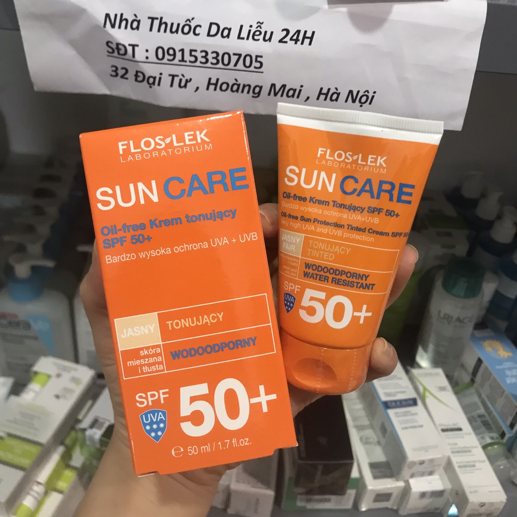 Kem chống nắng kiềm dầu Floslek Sun Care Oil Free Sun Protection Tinted Cream 50ml