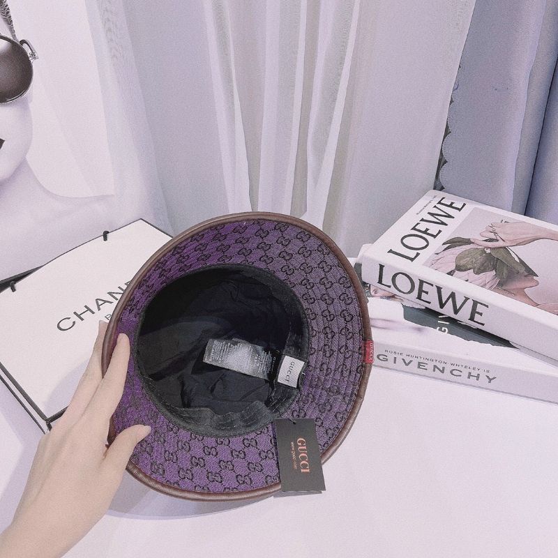 Nón vành tròn, mũ bucket thời trang GUCCI Ngũ Sắc hai lớp vải Kaki mịn siêu đẹp