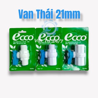 Van khóa nước Ecco Thái Lan cao cấp 2 đầu răng trong răng ngoài phi 21 chịu áp cao