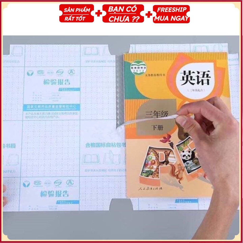 PVN12436 Set 10 Giấy bóng bọc sách vở đủ loại sách cho bé yêu T2