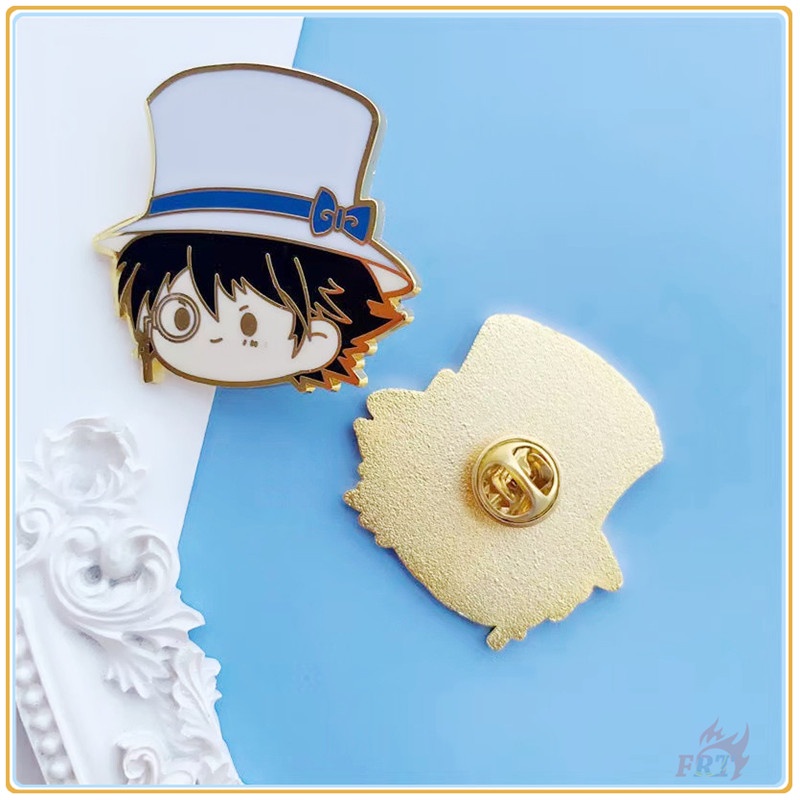 ★ Ghim Cài Áo Hình Thám Tử Conan & Kaito ★ 1 Huy Hiệu Gài Áo Tráng Men Hình Hoạt Hình Anime