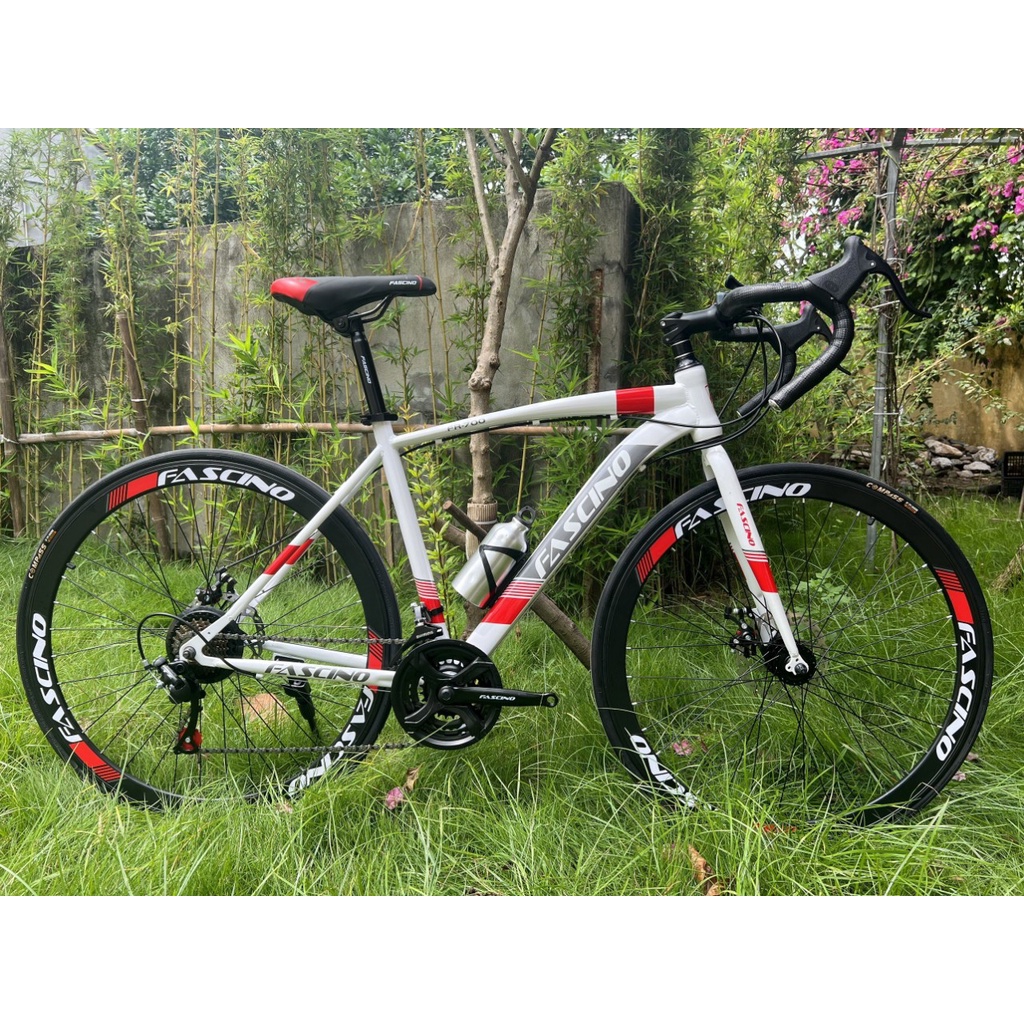 Xe đạp đua FASCINO FR700, Khung thép cường lực, Bộ đề 21 tốc độ, Xe mới bảo hành 1 năm