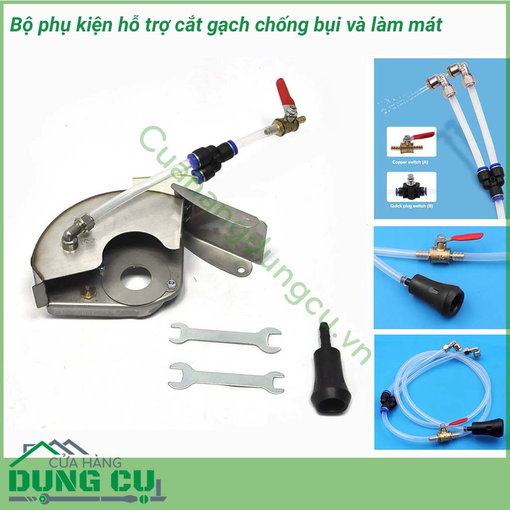 Bộ phụ kiện hỗ trợ cắt gạch chống bụi và làm mát