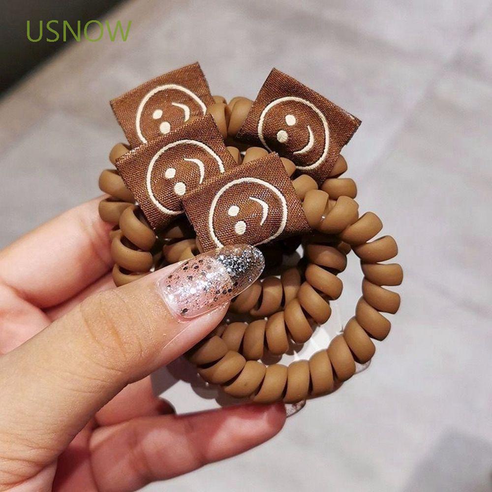 Dây Buộc Tóc Lò Xo Co Giãn Mặt Nhám Họa Tiết Hoạt Hình Nhiều Màu Sắc Phong Cách Hàn Quốc Cho Nữ