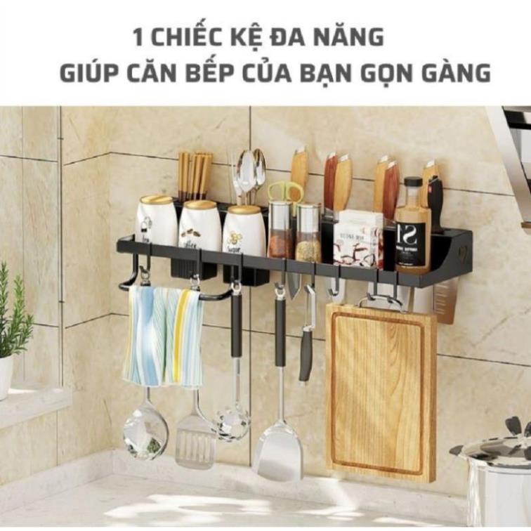 Kệ Gia Vị Treo Tường, Kệ Để Dao Kéo Đồ Dùng Nhà Bếp Đa Năng Sơn Tĩnh Điện 3 Lớp Cao Cấp
