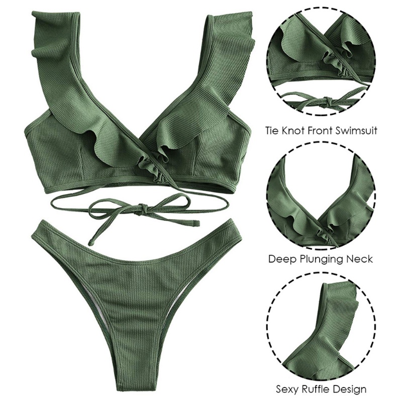 Bộ Bikini 2 Mảnh Màu Sắc Thời Trang Quyến Rũ Cho Nữ