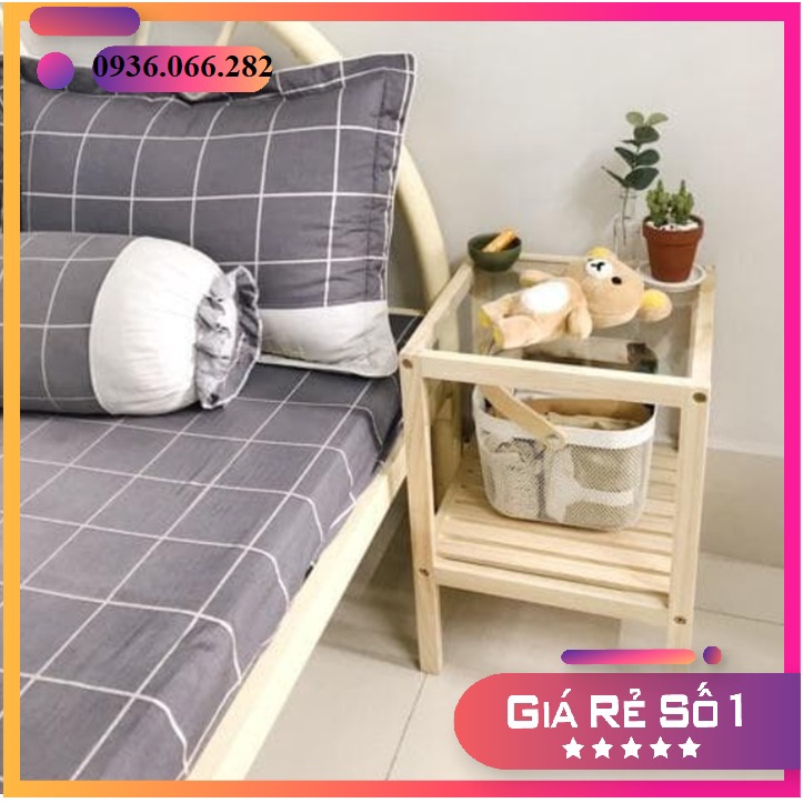 Kệ Tủ Đầu Giường Bằng Gỗ Thông Tự Nhiên Chống Thấm, Chống Mối Mọt