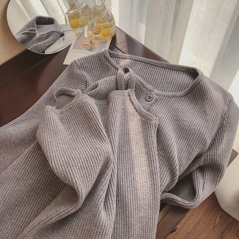 Suspender vest + knitted cardigan women's 2022 new skinny fashion suit autumn blouse
