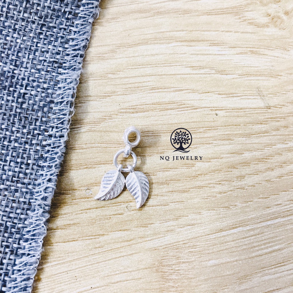 Charm bạc hình 2 chiếc lá treo - NQ Jewelry