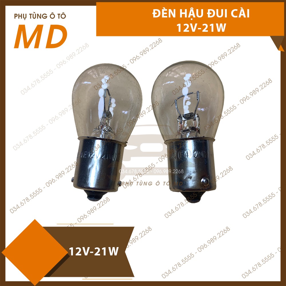 Combo 2 Bóng Đèn Hậu Ô Tô Chân Cài Một Tóc 12v 21W. Bóng đèn hậu xe hơi con cú