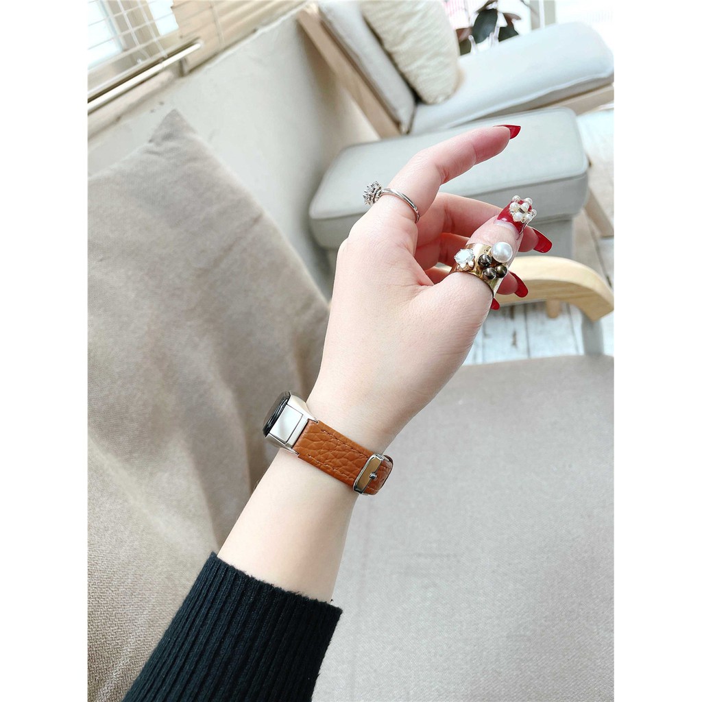Dây Đeo Da Thay Thế Cho Đồng Hồ Thông Minh Xiaomi Mi Band 7 6 5 4 3