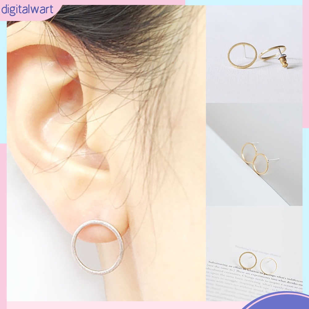 Đôi Bông Tai Dáng Rơi Họa Tiết Vòng Tròn Thời Trang Cho Nữ
