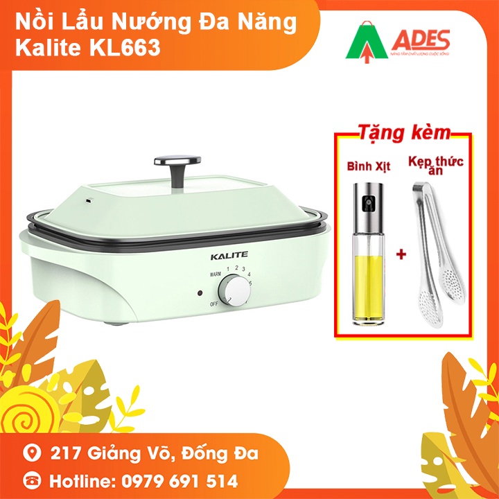 KL-663 Nồi lẩu nướng đa năng Kalite - CHÍNH HÃNG - BẢO HÀNH 12 THÁNG