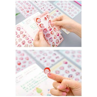 (Q22) Set 6 nhãn dán sticker Dâu Xinh