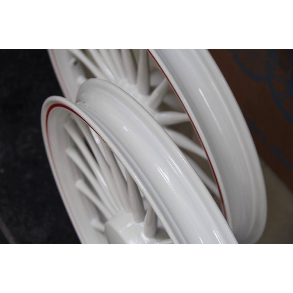 Mâm xe sirius, jupiter 18 đũa tròn màu trắng sứ