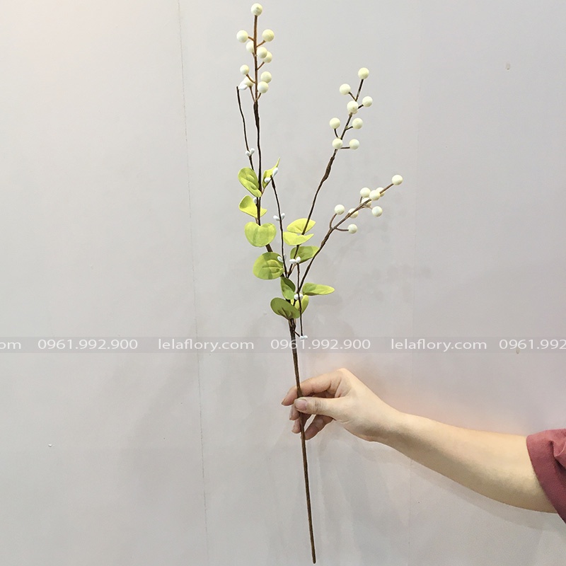 Cành đào đông giả có lá nhiều màu, hoa trang trí, decor nhà cửa - HOG0006