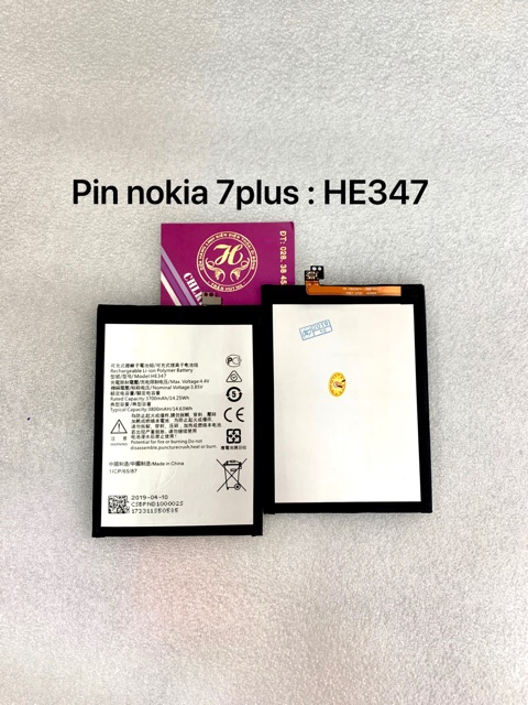 Pin nokia 7plus kí hiệu pin HE346 và HE347 zin-mới