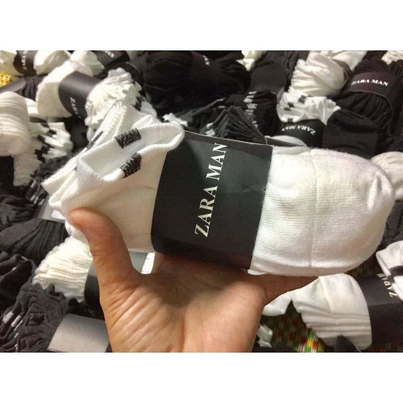 Tất Zara Man trơn cổ ngắn