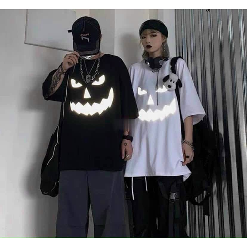 ÁO THUN NAM NỮ UNISEX PHẢN QUANG HỌA TIẾT NỤ CƯỜI QUỸ DỮ CUTE