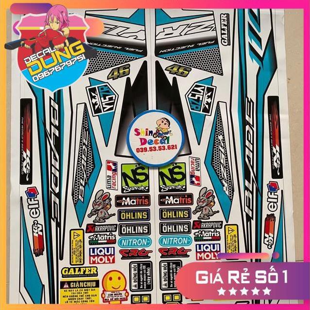 Tem xe Wave Blade 110 Y15zr xanh đen