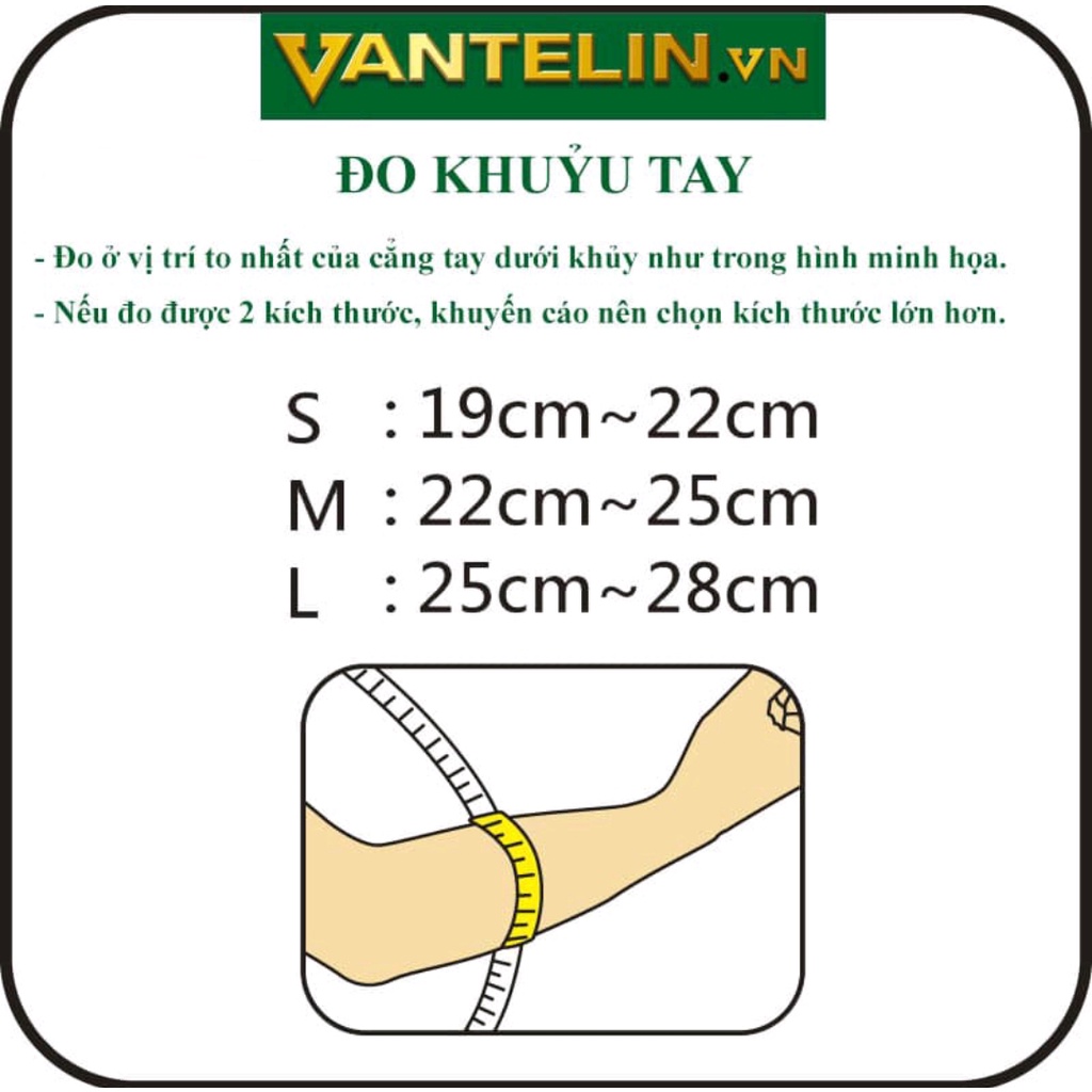 Băng Bảo Vệ Khuỷu Tay Vantelin Elbow Support giúp bảo vệ khỏi chấn thương khi chơi thể thao vận động VKT