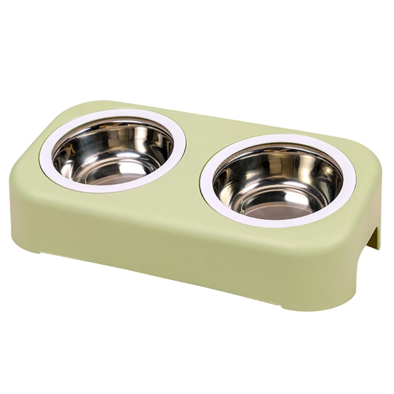 Youyo Bát Đựng Thức Ăn Cho Thú Cưng 2 Trong 1 Bằng Thép Không Gỉ Màu Xanh Lá / Hồng / Xanh Dương Có Thể Tháo Rời