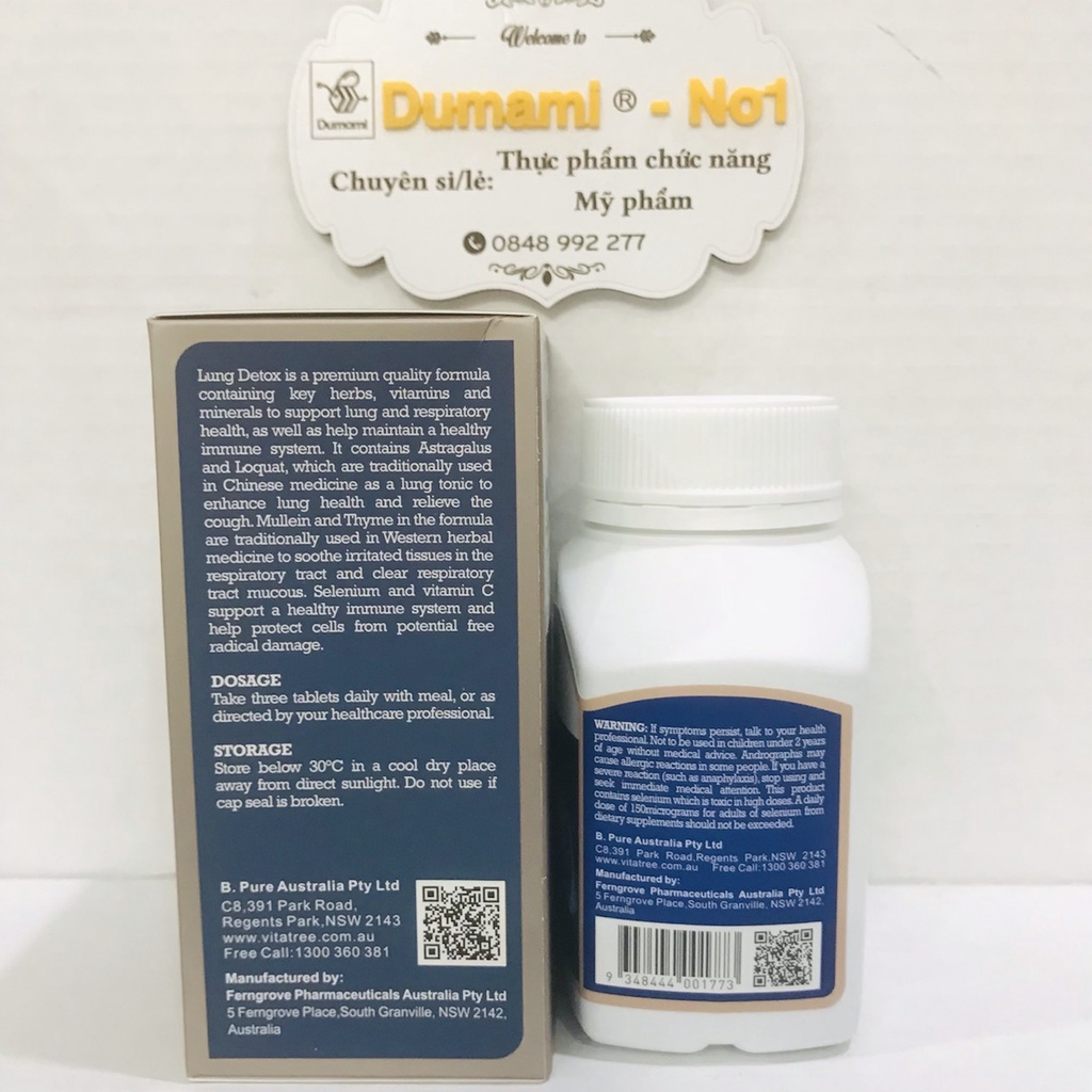 VIÊN HỖ TRỢ P.H.Ổ.I LUNG DETOX VITATREE Của Úc