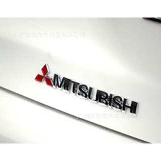 Tem logo chữ nổi MITSUBISHI trang trí xe