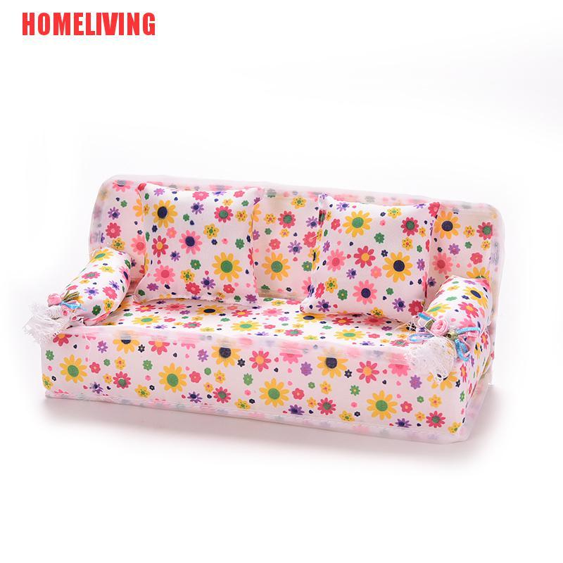 Set 3 Ghế Sofa 2 Gối Tựa Cho Nhà Búp Bê Barbie