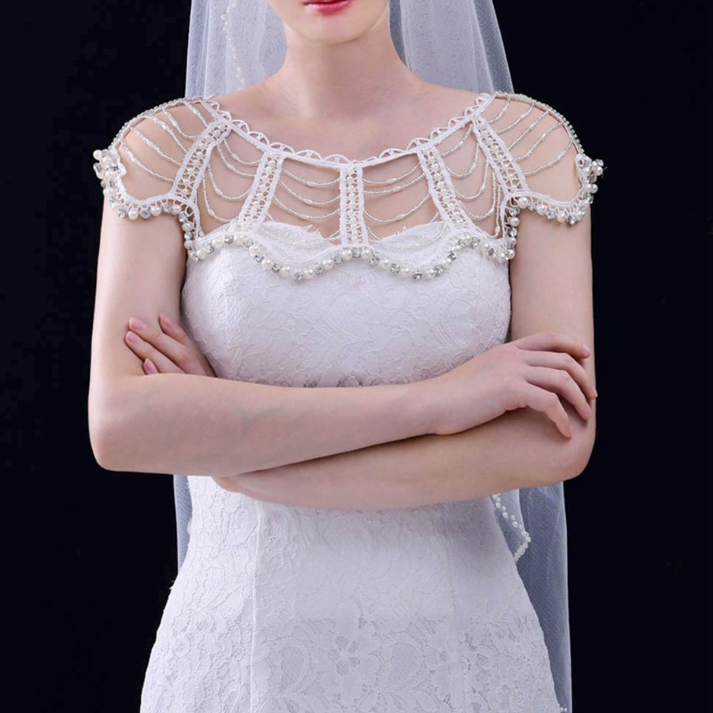 Vòng cổ Đính Hạt Ngọc Trai Nhân Tạo Cho Cô Dâu