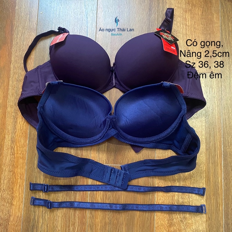 Áo ngực có gọng nâng ngực mặc áo dài thái lan 098 mút vừa size 36, 38 màu đen/tím/xanh