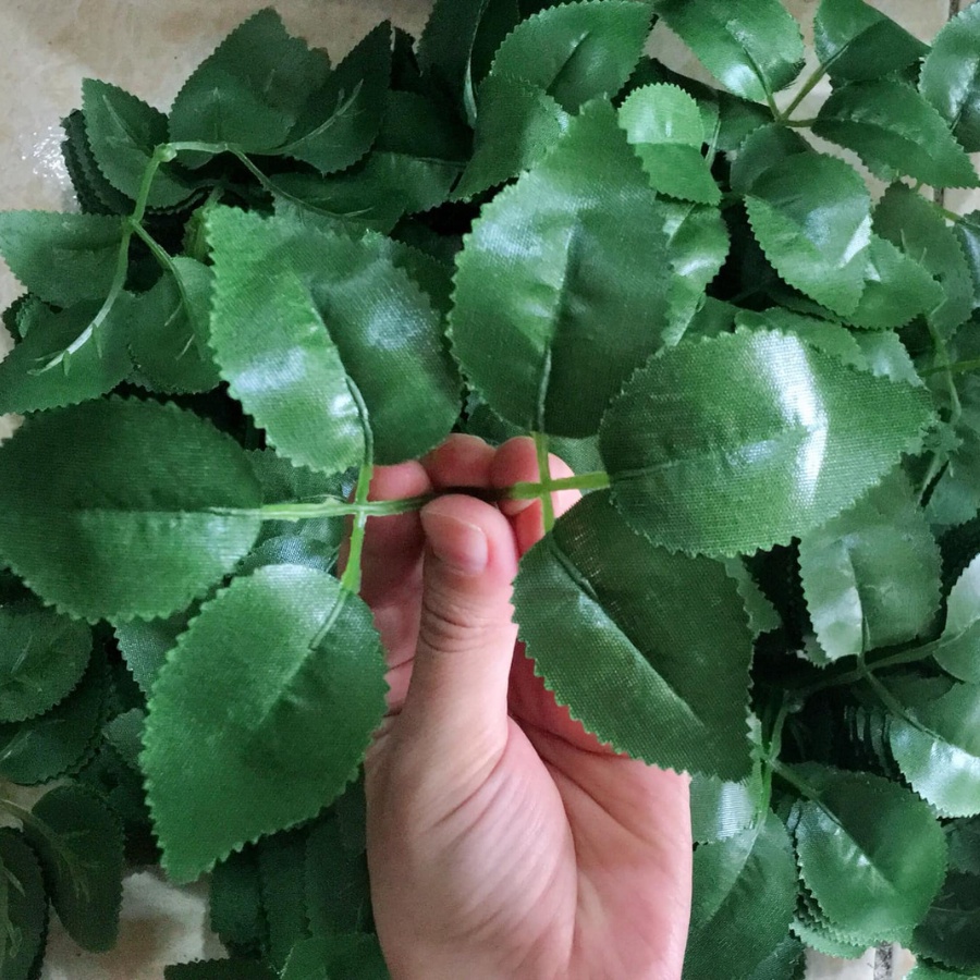 Túi 100 lá hồng giả dùng cắm hoa giấy, hoa sáp...trang trí nhà cửa