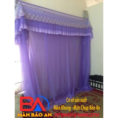 Màn khung xếp gọn trọn bộ Màn + Khung- Màn khung xếp mùng xếp gọn tiện dụng(kèm theo khung inox)