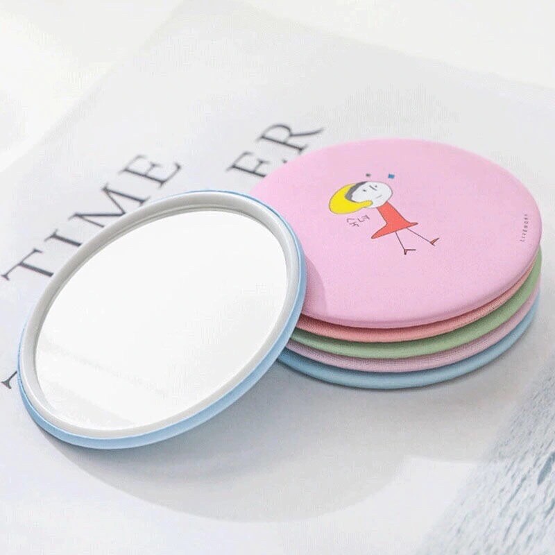 Gương trang điểm mini siêu cute cầm tay bỏ túi Hàn Quốc tiện lợi