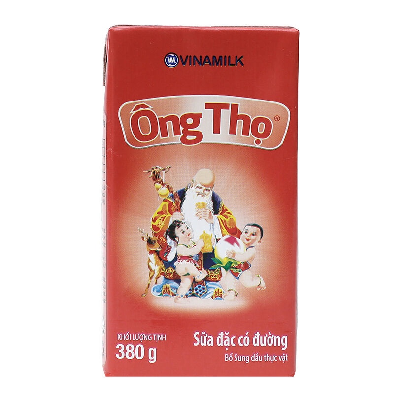Vinamilk Sữa Đặc Có Đường Ông Thọ Đỏ Hộp Giấy 380g Vị Thơm Ngon Đậm Đà, Sánh Đặc