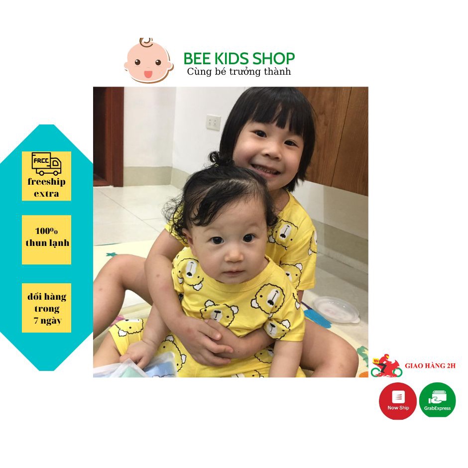 💖Bộ Minky Mom Cộc Tay in hình gấu 💖Bộ Thun Lạnh Cộc Tay siêu mềm mịn mát cho bé