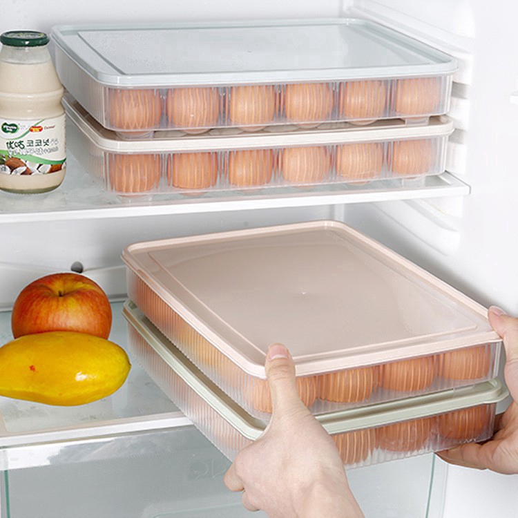 Hộp đựng trứng để tủ lạnh 24 ngăn bằng nhựa chống bụi tiện dụng