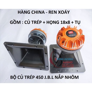 Loa trép kèn 450 jb l nắp nhôm cam ren xoáy -giá hai trép + họng 18x18 tặng tụ