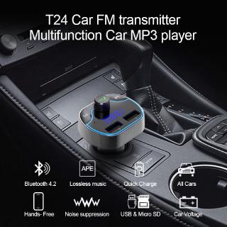 Thiết bị truyền phát không dây T24 có 2 đầu cắm usb hỗ trợ bluetooth và đài FM