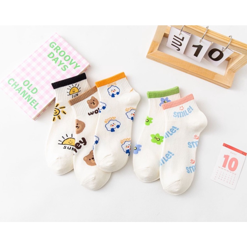 Vớ tất cổ ngắn hoa mặt trời gấu wow