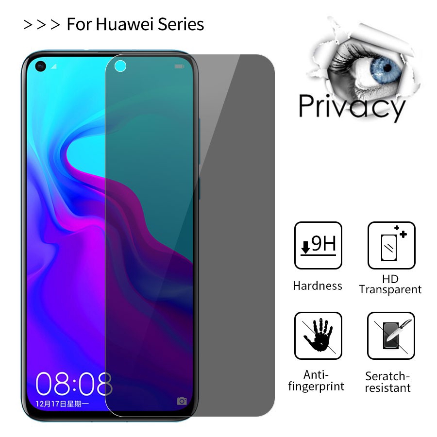 Kính Cường Lực chống nhìn trộm Huawei P20 Pro P30 Nova 3i 5T 7i 7 SE Honor 8X Y9 Prime 2019 Y9S Y6S Y7A Y7P Y6P Y5P Y7 Pro