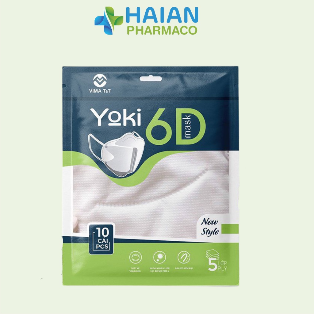 Khẩu trang 6D PT Mask 4 lớp kháng bụi mịn PM2.5 hộp 10 cái