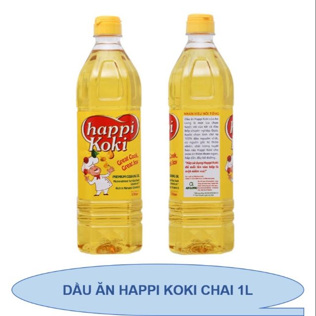 Dầu ăn happy koki 1 lít hsd: 2022