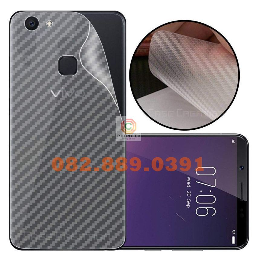 Miếng dán mặt lưng skin carbon Vivo V7/ V7 Plus